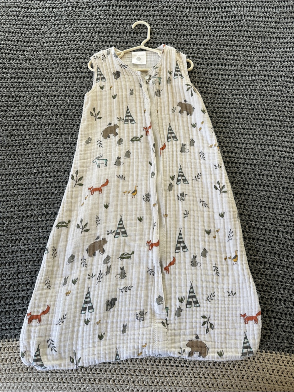 Little Unicorn Muslin Baby Sleep Sack, Woodland print 12-18mo 20-28lbs